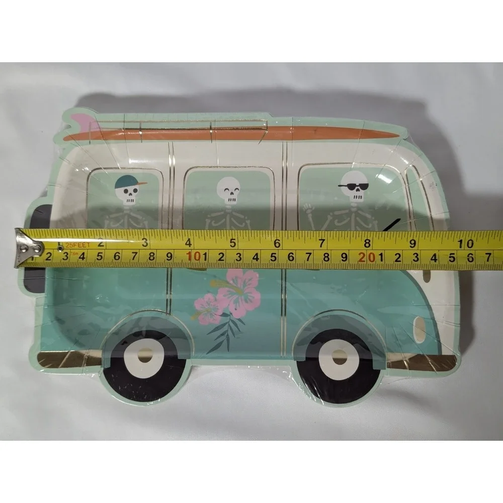 Halloween Skeleton Bus 12 Paper Plates & 32 Napkins Party Decor My Mind's Eye
